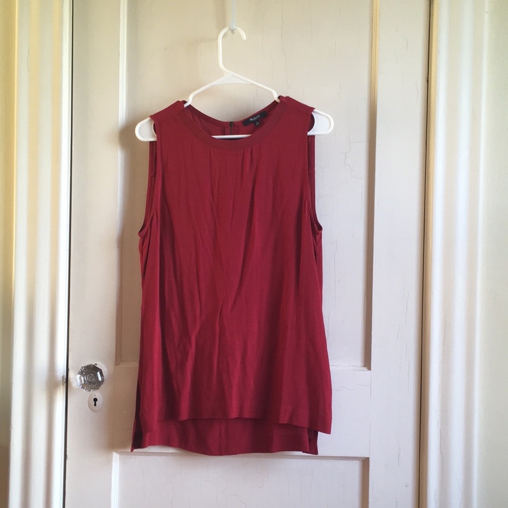 Madewell NWOT red flowy tank top M